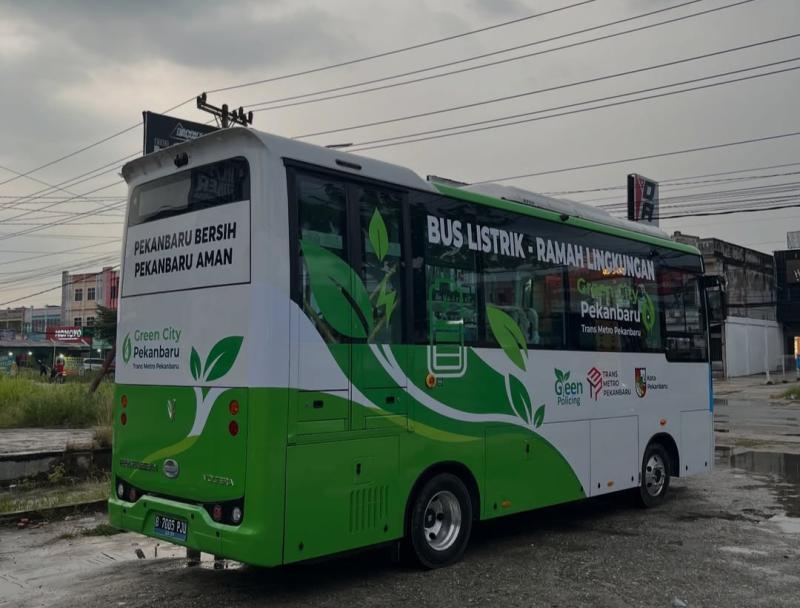 Benahi Sistem Transportasi, Pemko Pekanbaru Uji Coba Bus Listrik