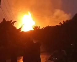 Pipa Gas PT TGI di Inhil Bocor, Ketinggian Api Mencapai 15 Meter